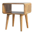 Curved Open Bedside Table – Elegant and Functional Storage Solution