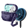 Cyber FlickLock Snap-and-Charge Bundle for AirPods 4 - Dark Purple - Dark Purple