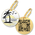 Personalized QR Code Dog Tag Ensure Your Pet's Safety Always (Gold, Beach)