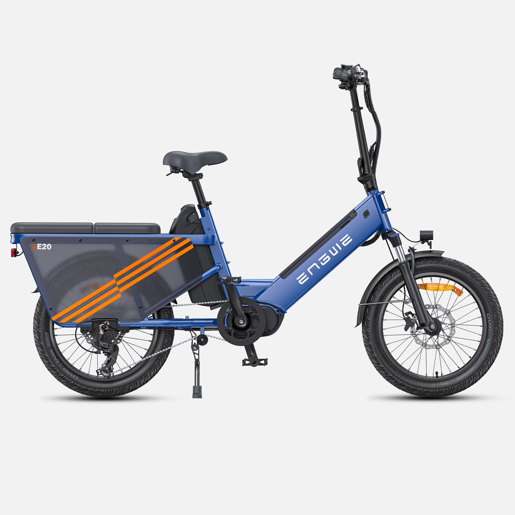 ENGWE LE20 Electric Bike 250W Mid-drive Torque Sensor Step-Thru Cargo Ebike - Blue / Dual Batteries