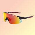 X1 Sport Sunglasses, UV400 Protection - Colorful Red Lens + Black Frames