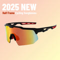 X2 Sport Sunglasses, UV400 Protection - Colorful Red Lens + Black Frames