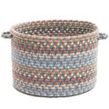 Cherry Hill Braided Wool Baskets - Bluestone Multi / Round / 18" x 12"