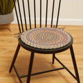 Cherry Hill Braided Wool Chair Pads - Mocha Multi / Round / 15" x 15"
