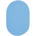 Lullaby Childrens Solid Braided Rug -Aqua Blue - Oval / 7' X 9'