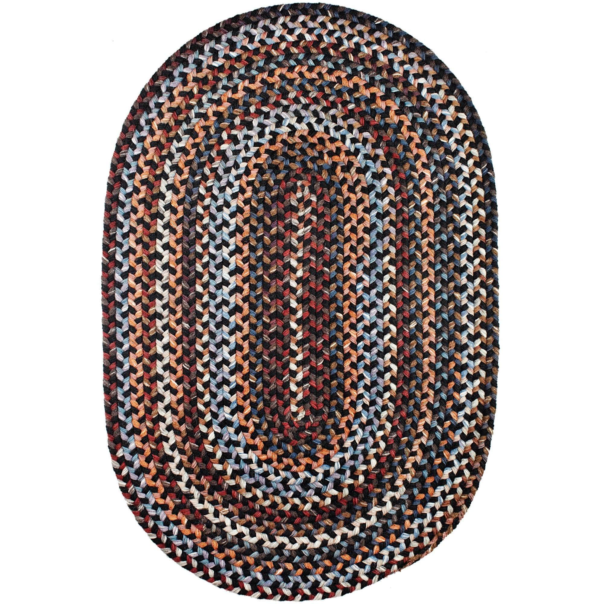 Black Braided Wool Rug - Premium Quality - Handmade in USA - Oval / 3' X 5'