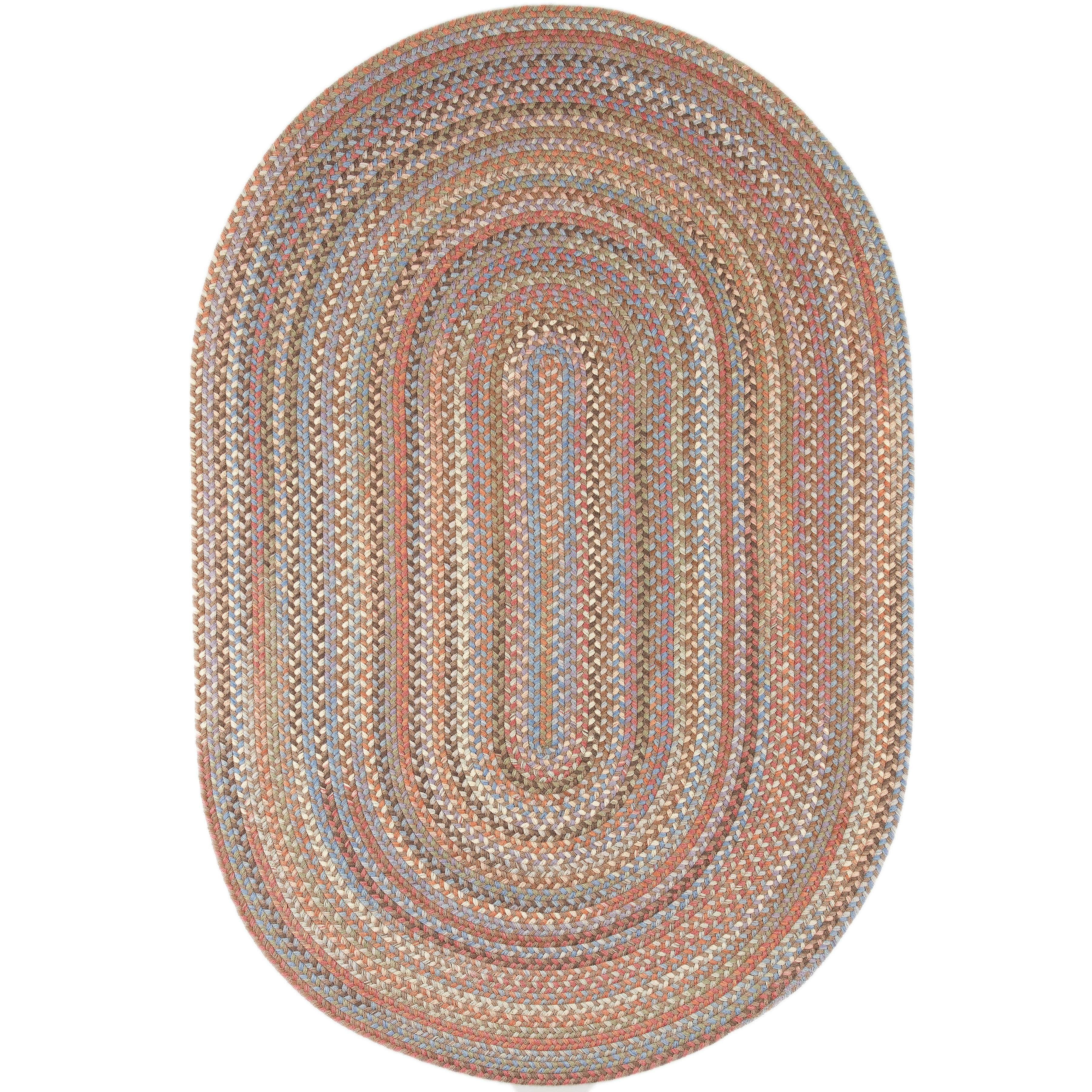 Cherry Hill Premium Braided Wool Rug - Mocha Brown - Oval / 5' x 7'