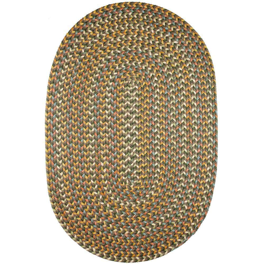 Confetti Bright & Bold 5-Carrier Braided Rug - Dark Taupe - Oval / 3' X 5'