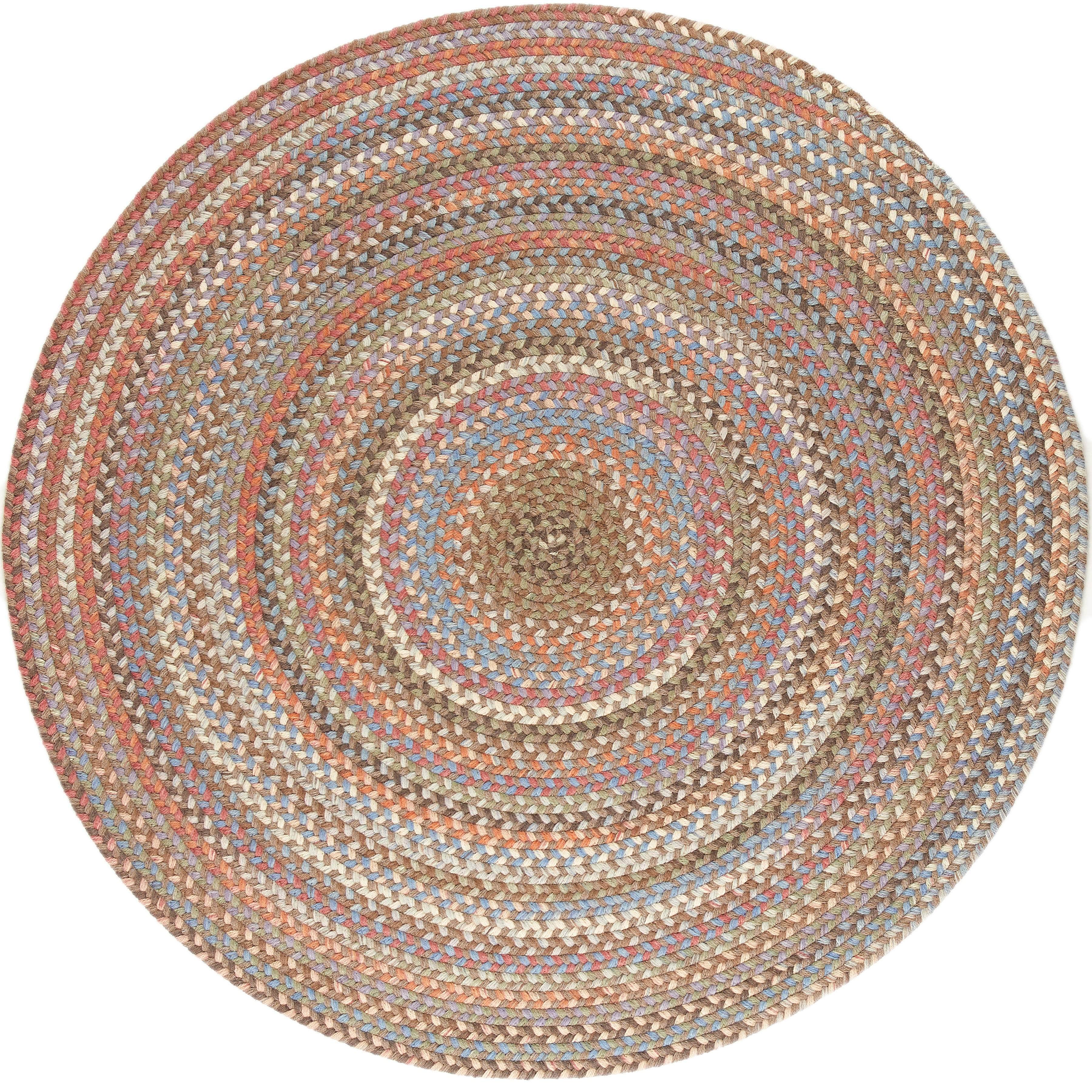 Cherry Hill Premium Braided Wool Rug - Mocha Brown - Round / 4'