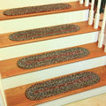 Sophia Braided Stair Treads - Brown / Oval / Set of 4