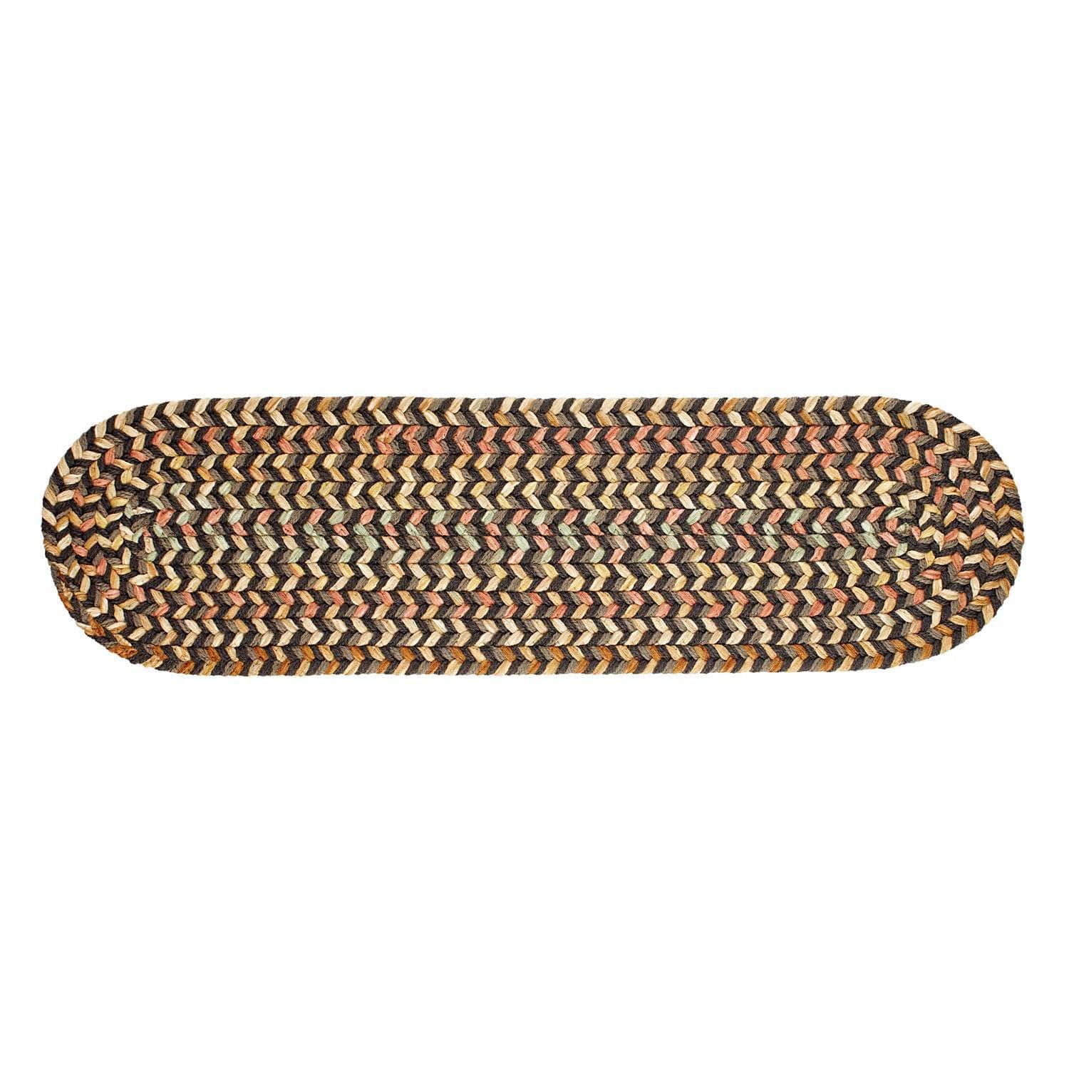 Confetti Bright & Bold 5-Carrier Braided Stair Treads - Bronze / Oval / Single Tread