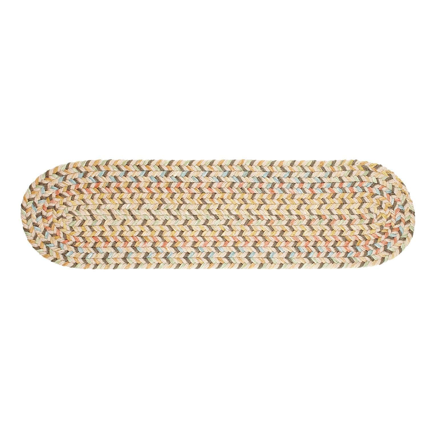 Confetti Bright & Bold 5-Carrier Braided Stair Treads - Earth Beige / Oval / Set of 13