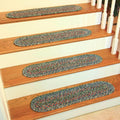 Sophia Braided Stair Treads - Graphite gray / Oval / Set of 13