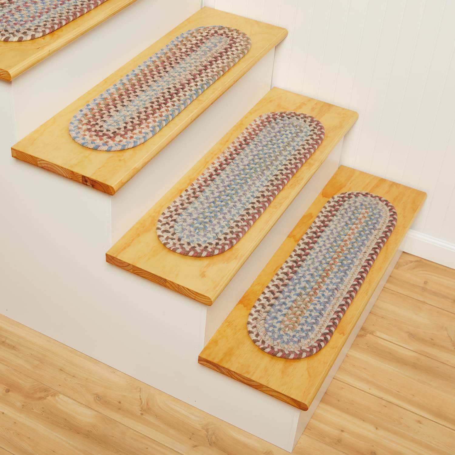Cherry Hill Braided Wool Stair Treads - Graphite Multi / Oval / 8" x 28"