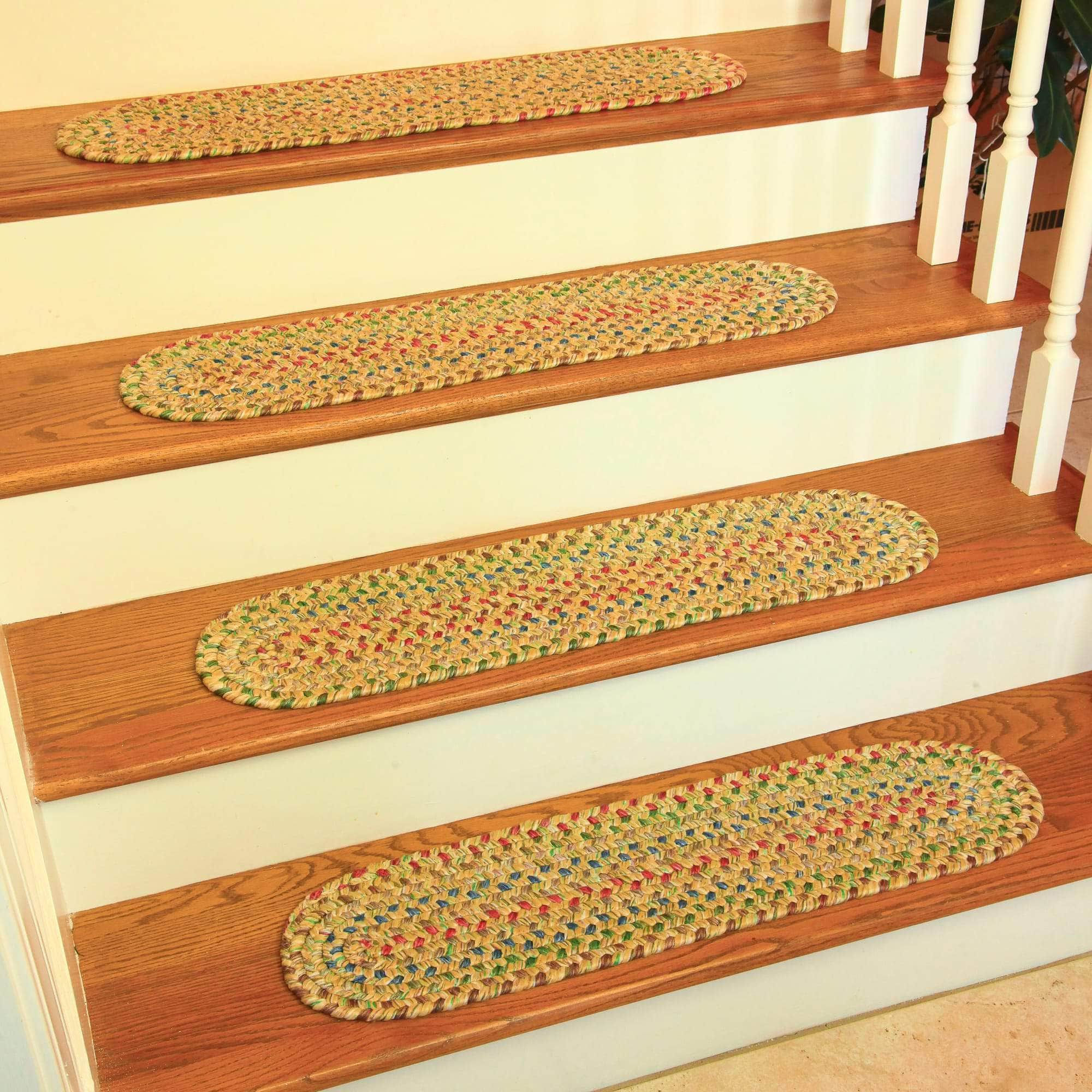 Sophia Braided Stair Treads - Sand natural / Oval / Set of 4