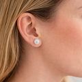 Boucles d’Oreilles Agate Blanche 8 mm – Sérénité & Équilibre – Acier Inoxydable