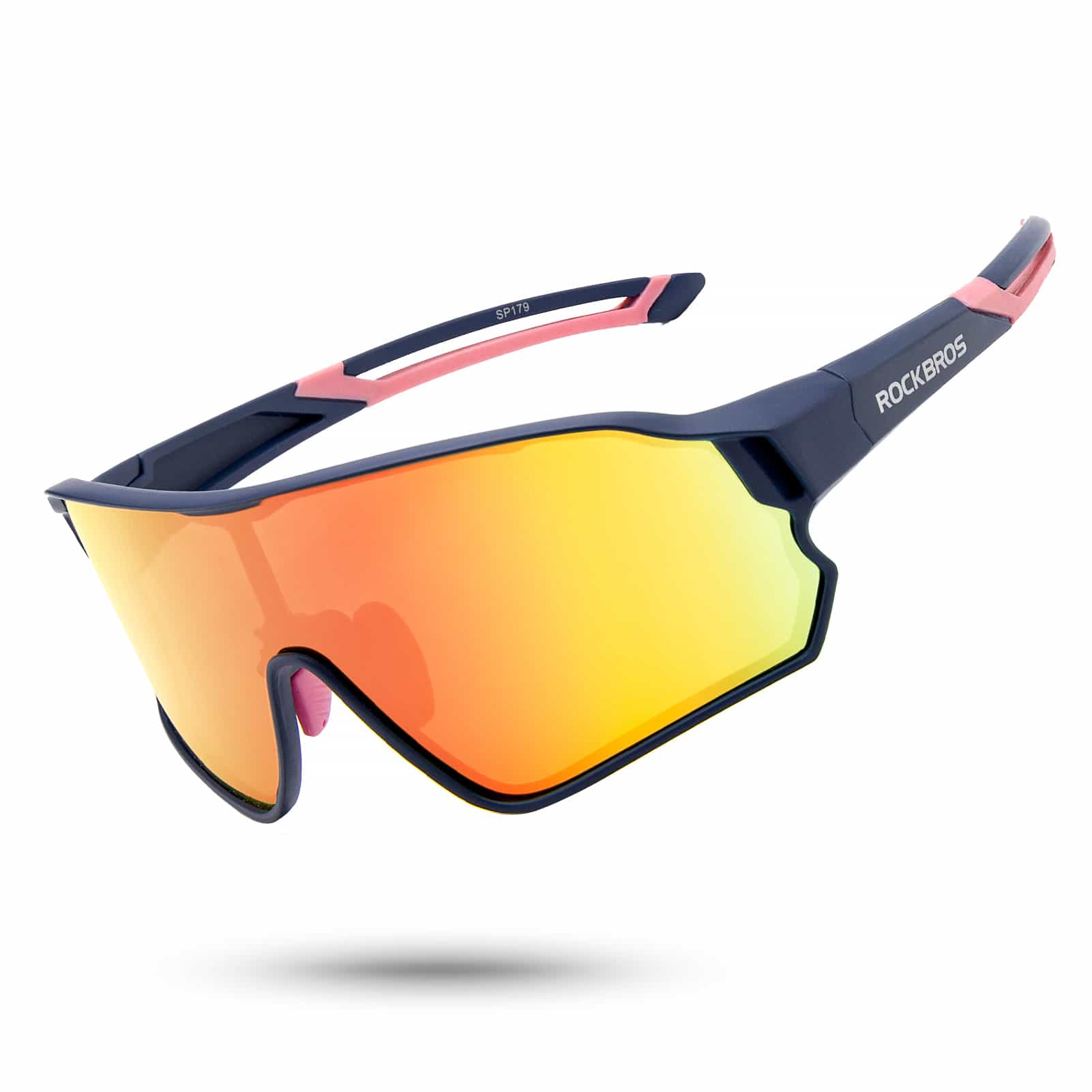 Polarisierte Sportbrille für Radfahrer (UV-Schutz) - Dunkelblau+rosa