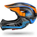 ROCKBROS Kinder helm Integriert Fahrradhelm mit Abnehmbarem Kinnschutz - Blau / S (48-53CM)
