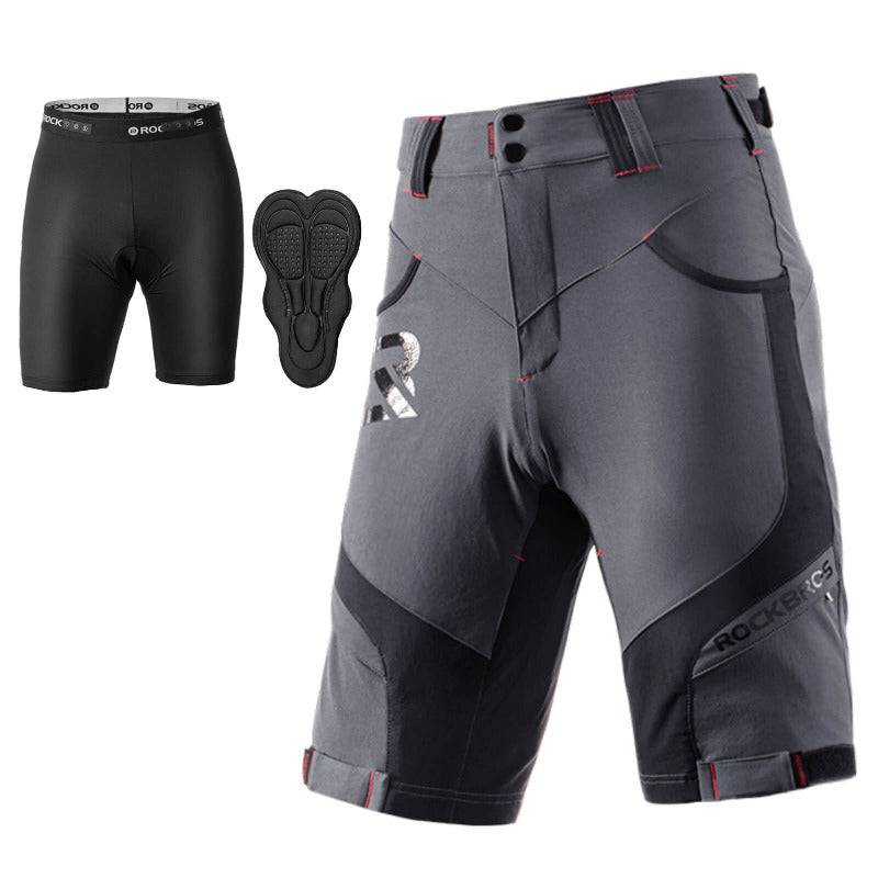 Kurze Atmungsaktive Radhose für Herren (Anti-Stoß) - Grau / XXL