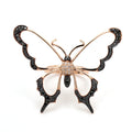 0.80 Carat Round Cut Butterfly Black And White Diamond Ring - 18K White Gold