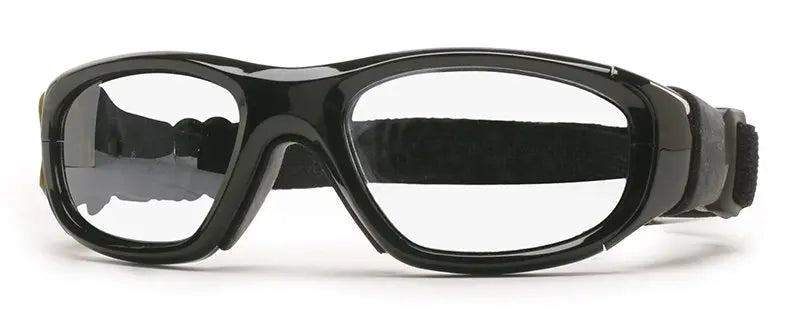 LS Rec-Specs Maxx 21 Sports Goggles - Shiny Black frame/Clear Silver lenses