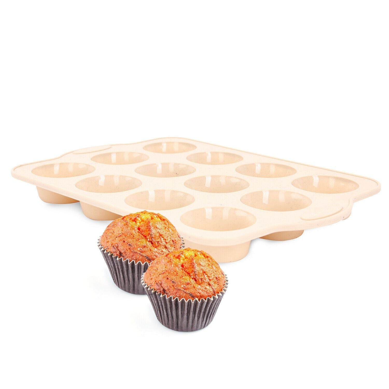 12-Cup Non-Stick Silicone Baking Tray