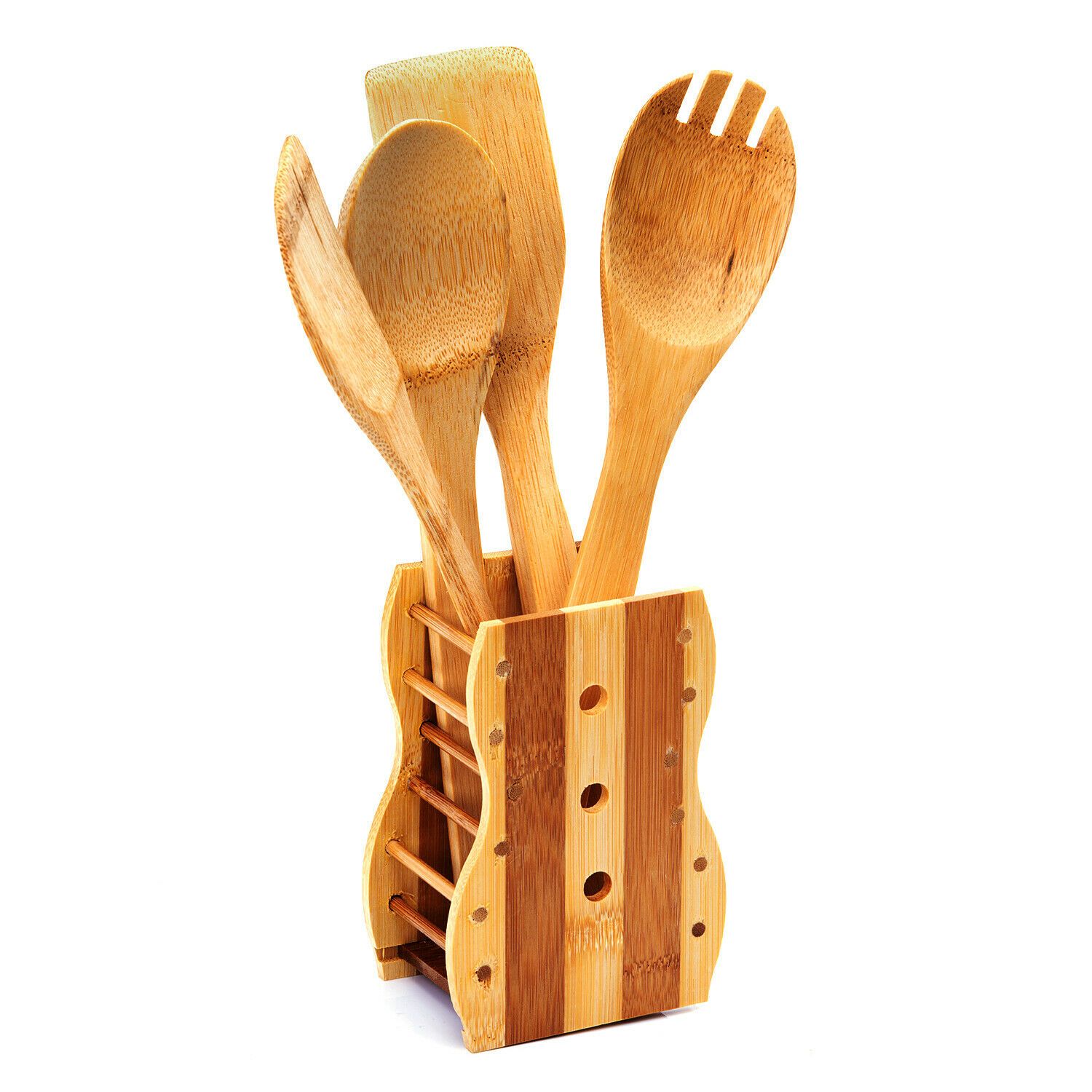 Royalford | Wooden Bamboo Kitchen Utensil Set