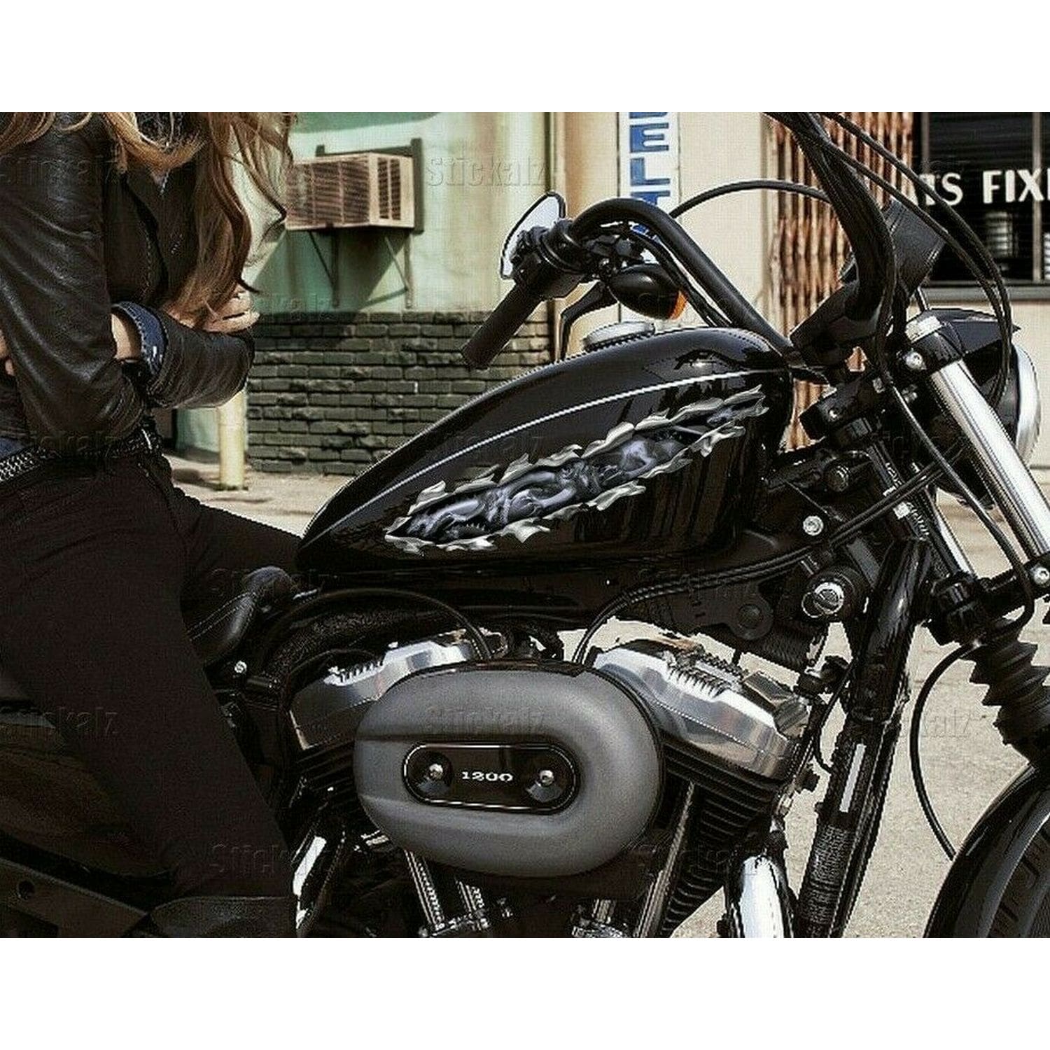Full Color Bike Decal, Dragons Chopper Vinyl, Dragons Crotch Rocket Graphics - 3x9