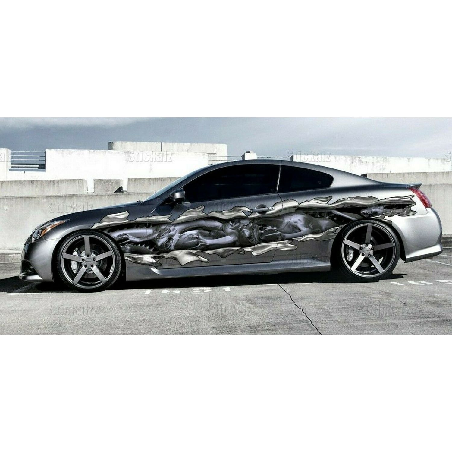 Full Color Car Side Graphics, Dragons Car Vinyl, Dragon Car Side Graphics - 22x135