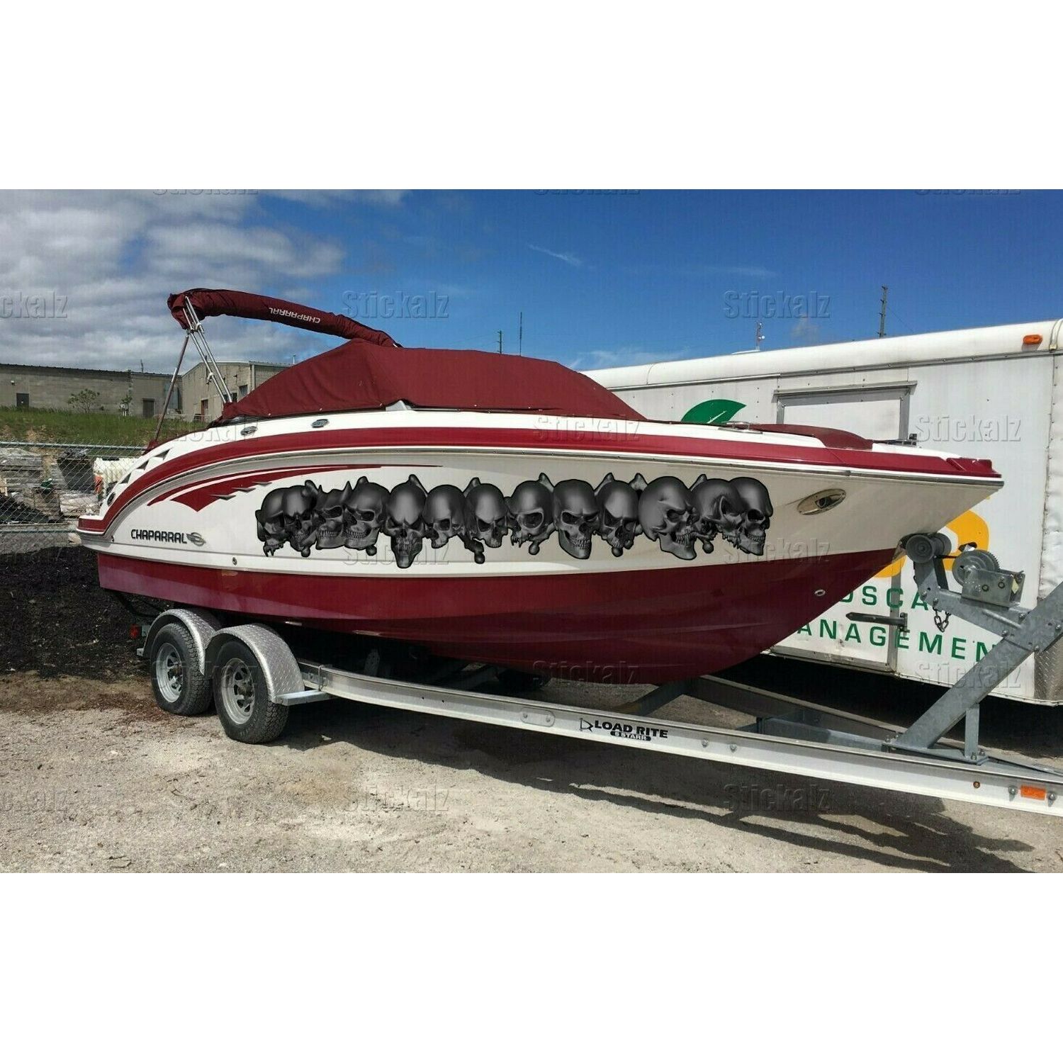 Pirate Skulls Wrap, Scull Boat Vinyl, Scull Watercraft Graphics Full Color - 5x30