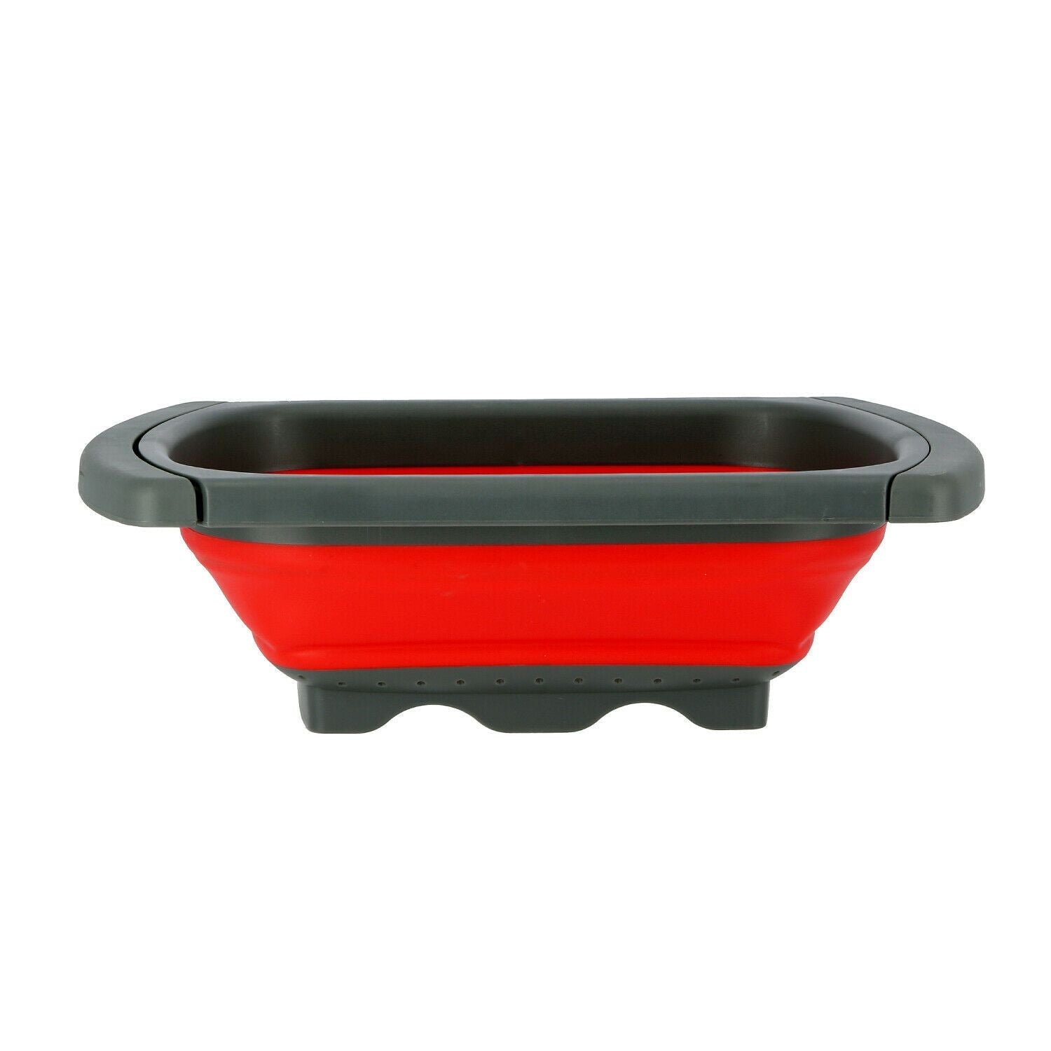 Red and Black Silicone Collapsible Colander/Strainer