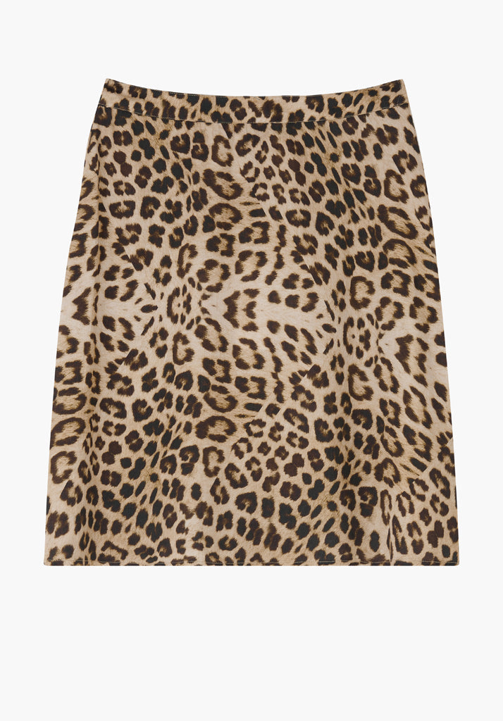 Sadie Flare Safari Print Mini Skirt In Brown - 6