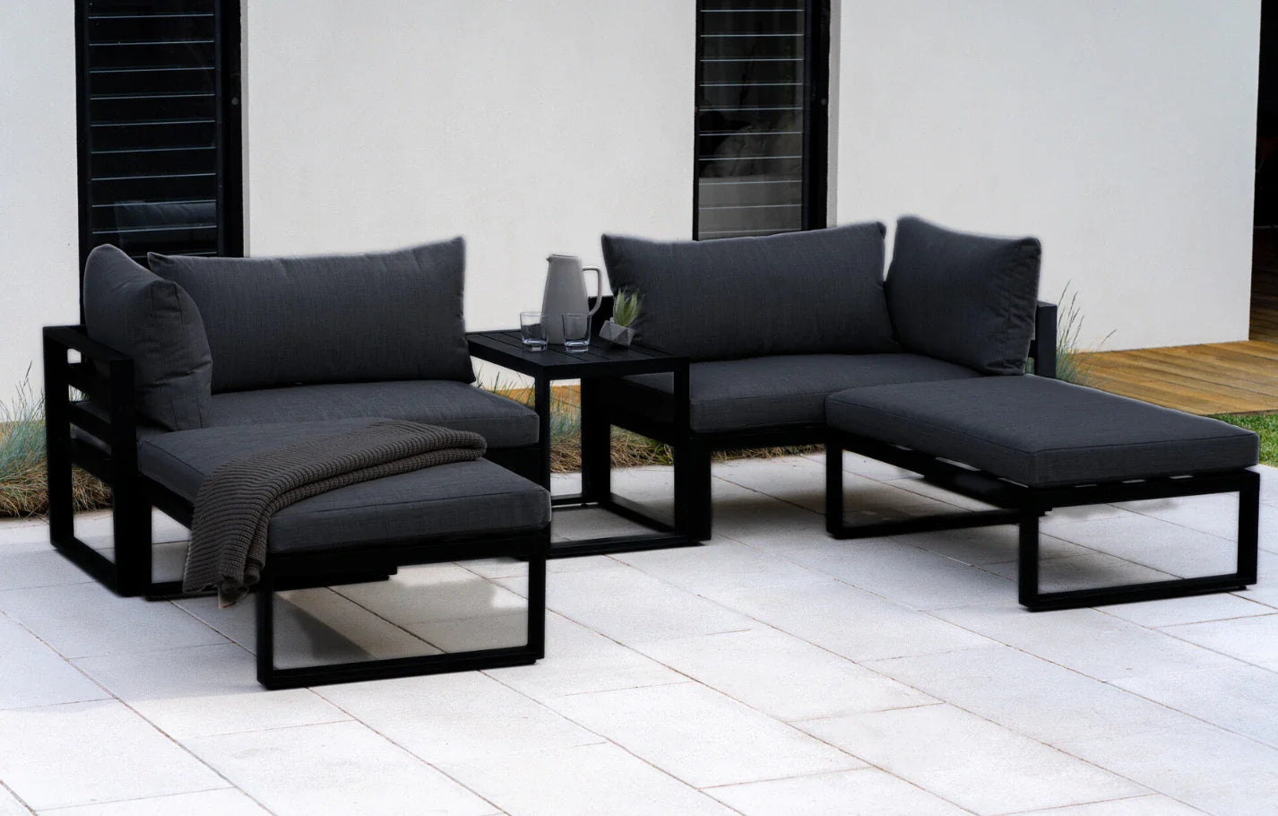 Santorini Modular Lounge Set Replacement Cushions/Covers - Cushions & Covers / Black
