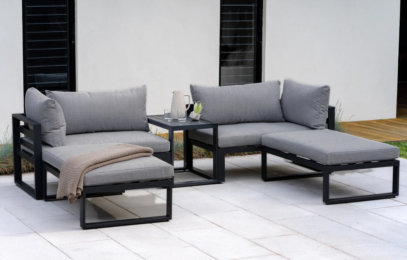 Santorini Modular Lounge Set Replacement Cushions/Covers - Covers Only / Grey