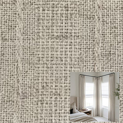 Pale Ocre Vertical Hemp Strips｜Linen curtain fabric sample｜2003-4