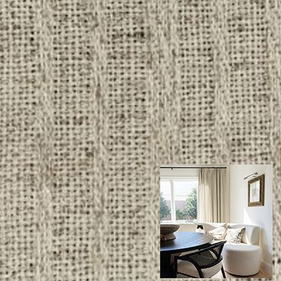 Lime Colored Vertical Hemp Strips｜Linen curtain fabric sample｜2003-5