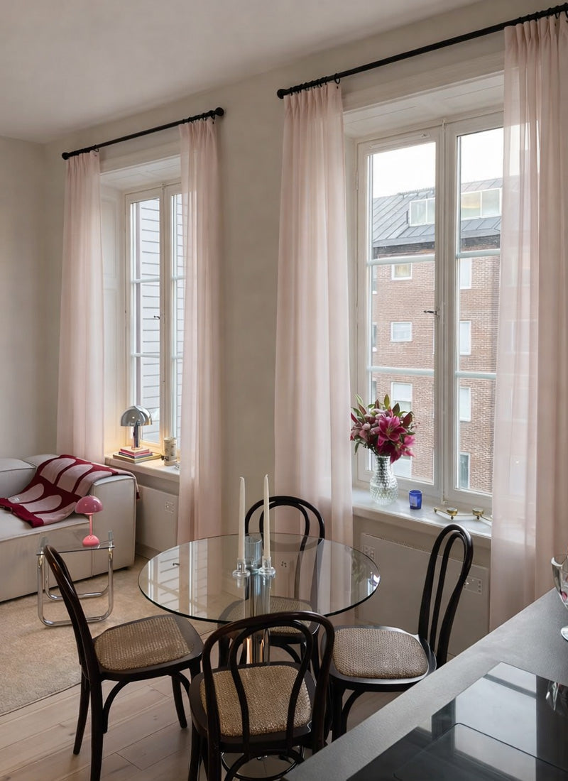 Solid Voile Sheer Curtains – UV Protection & Privacy, Custom Pleated, 10+ Colors