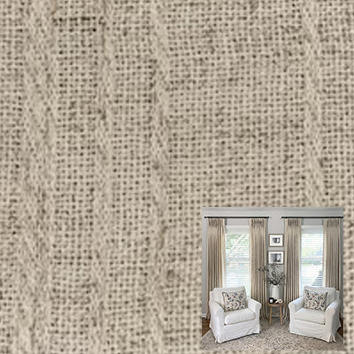 Tan Vertical Hemp Strips｜Linen curtain fabric sample｜2003-2