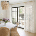 Floral Cutout Sheer Curtains – French Romantic Rose Pattern, Light Filtering Shadow Effect