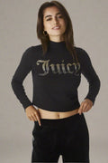 Juicy Couture 25th Anniversary Mock Neck Tee - L / Black