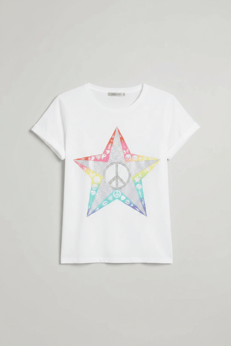 Lauren Moshi Edda Elements Star T-Shirt - XL / White