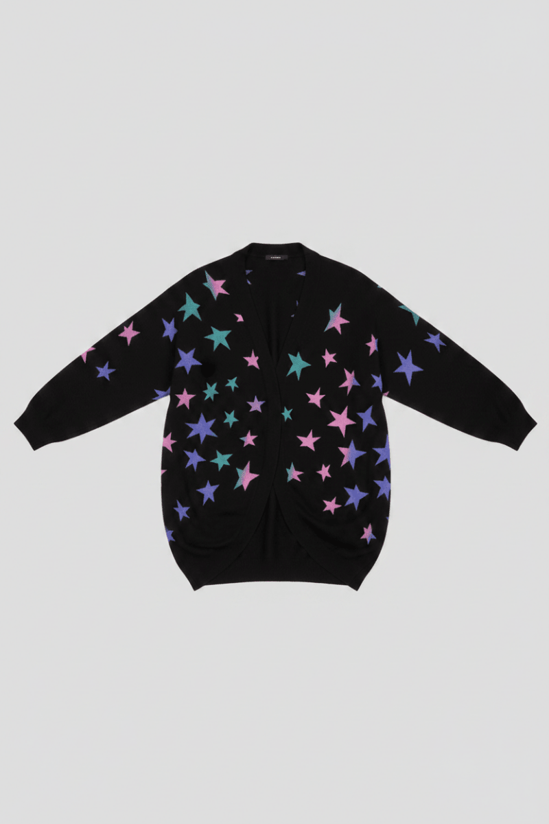 Lauren Moshi Isla Ombre Stars Wrap Cardigan - One size / Black