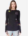 Lauren Moshi Mckinley Neon Signs Thermal Top - M / Black