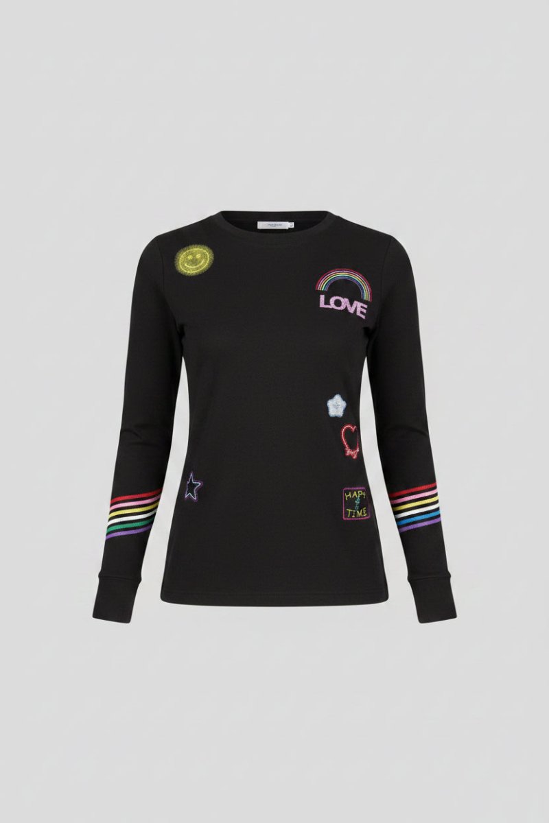 Lauren Moshi Mckinley Neon Signs Thermal Top - XL / Black