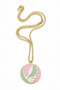 Trixy Starr x Grateful Dead Pastel Stealie Necklace - Gold