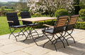 Sicily 4 Seater Teak and Wrought Iron Rectangular 120cm Garden Dining Set - Midnight Black