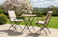 Sicily 2 Seater Teak and Wrought Iron Round 70cm Garden Dining Set - Beige
