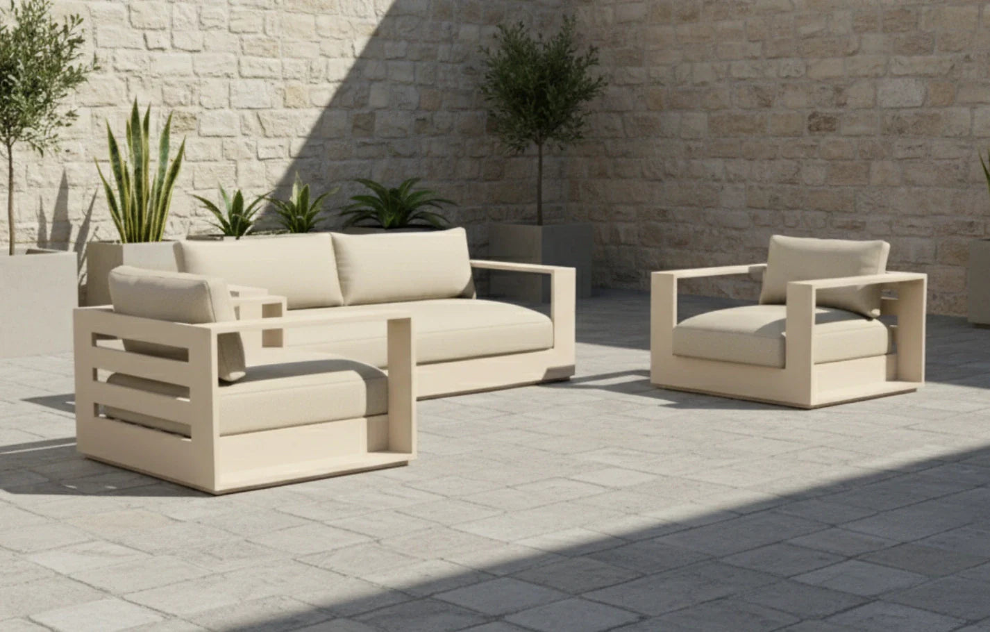 Sloane 5 Seater Aluminium Garden Sofa and Armchair Set