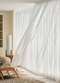 Gauzy Snowflake White Sheer Curtains
