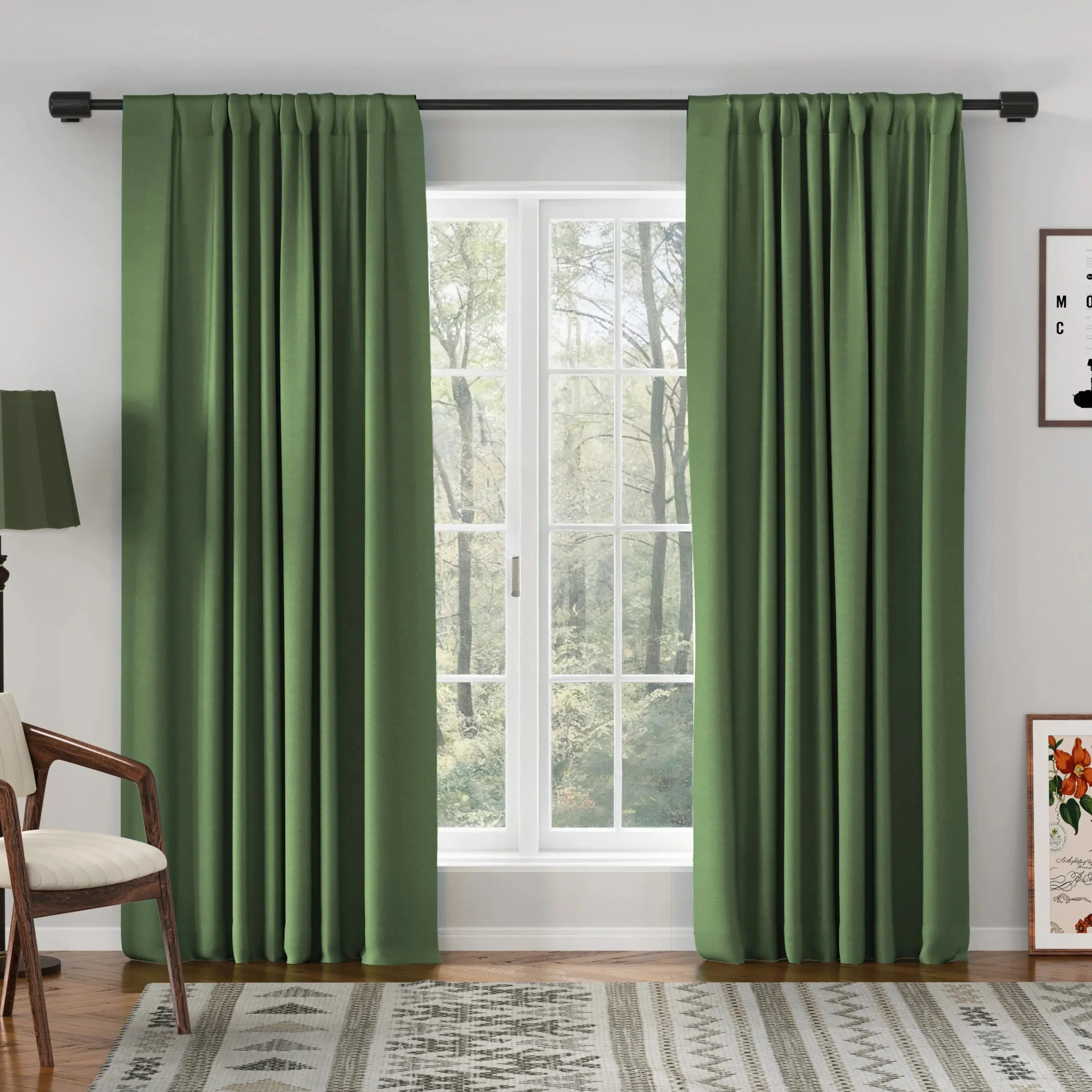 Breeza Cotton Drapes Soft Top - 899-25-Emerald Green